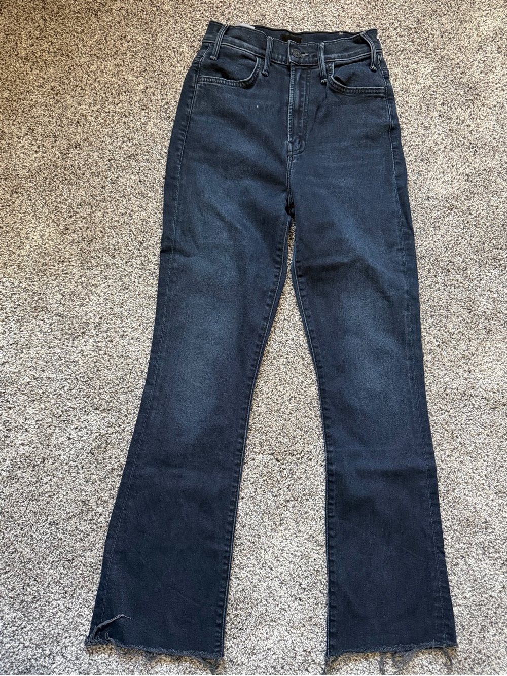 MOTHER High-Rise Black Straight-Leg Jeans